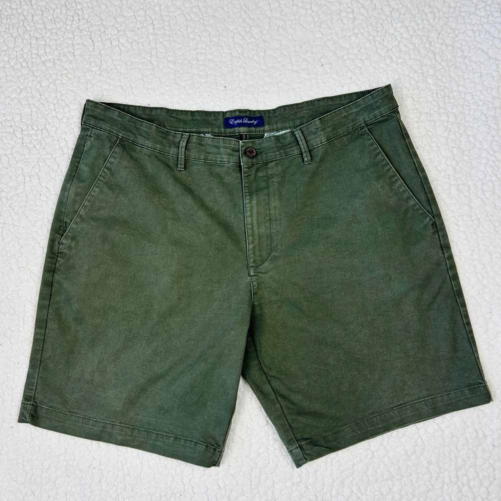 English Laundry Shorts Men's 38W Oliver Green Pockets Stretch 9" Shorts